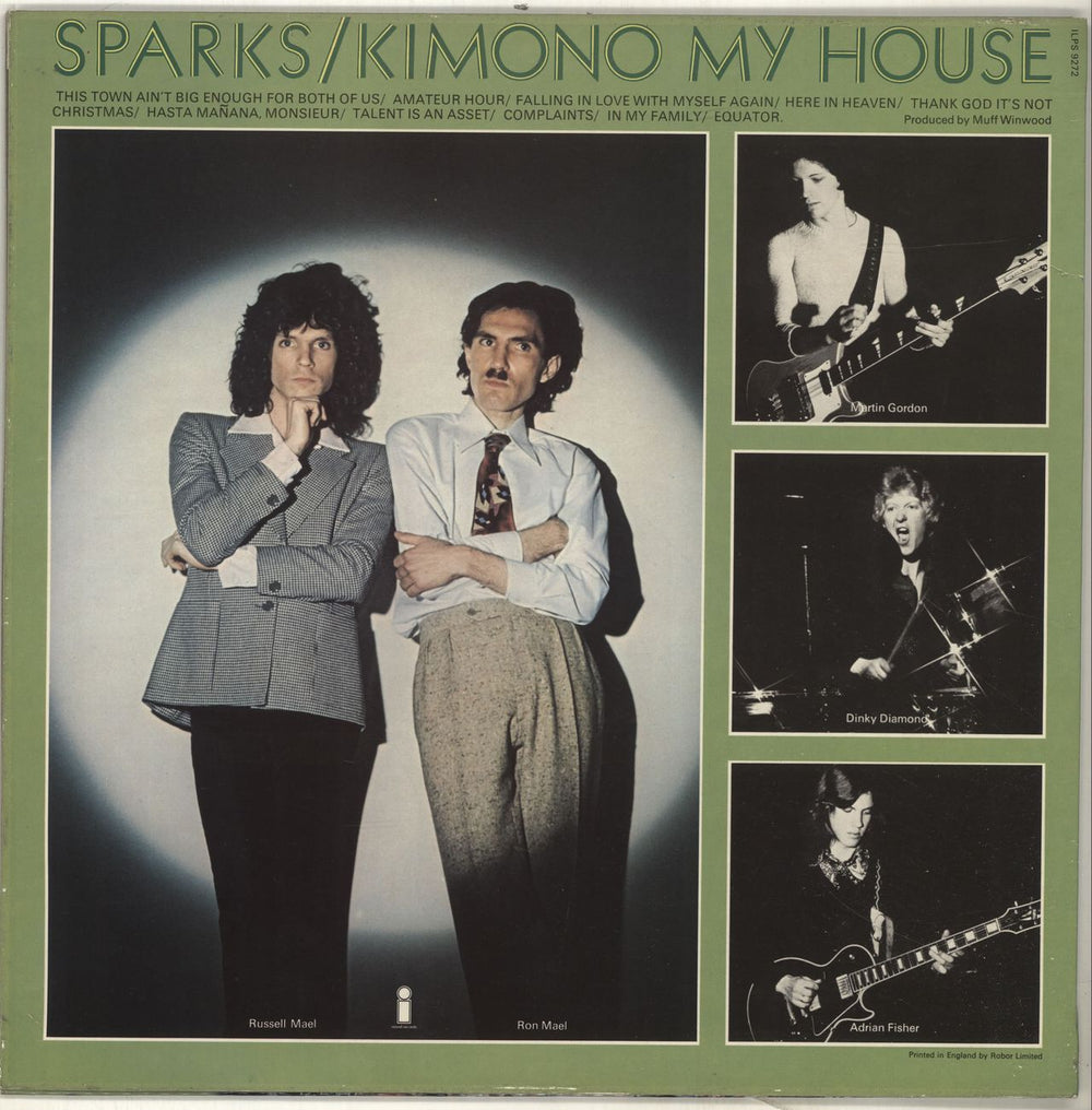 Sparks Kimono My House - 1st + Inner - EX UK vinyl LP album (LP record)