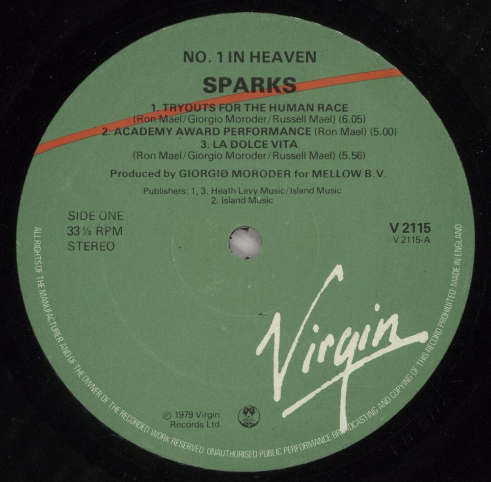 Sparks No. 1 In Heaven - 1st - EX UK vinyl LP album (LP record) SPALPNO876530