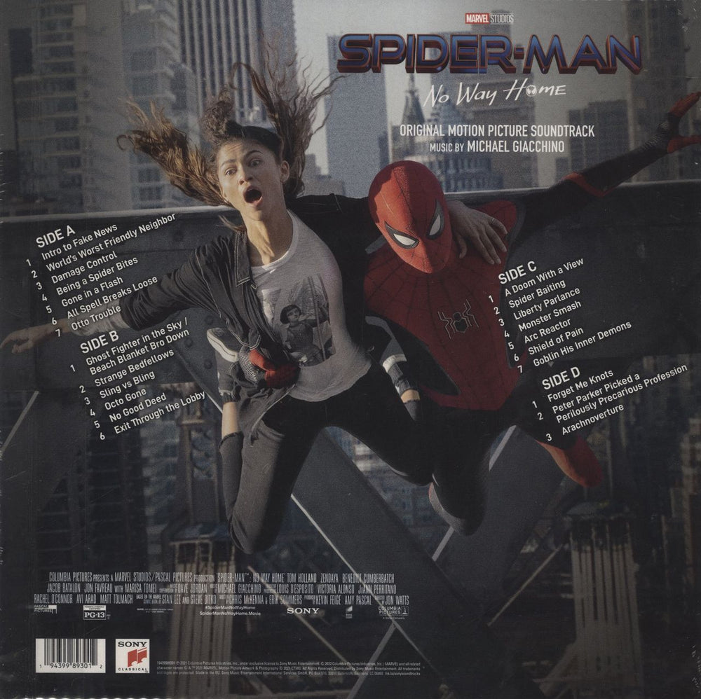 Spiderman Spider-Man: No Way Home - Sealed UK 2-LP vinyl record set (Double LP Album)