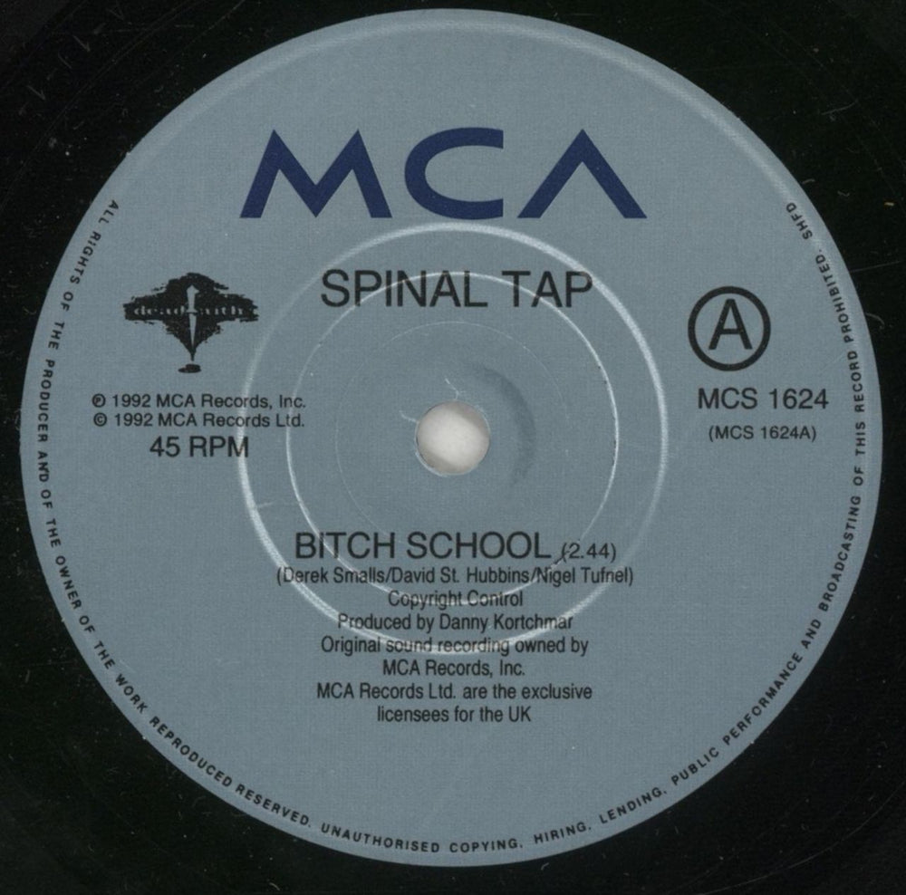 Spinal Tap Bitch School UK 7" vinyl single (7 inch record / 45) TAP07BI193628