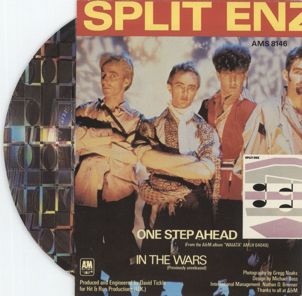 Split Enz One Step Ahead - Laser Etched UK 7" vinyl single (7 inch record / 45)