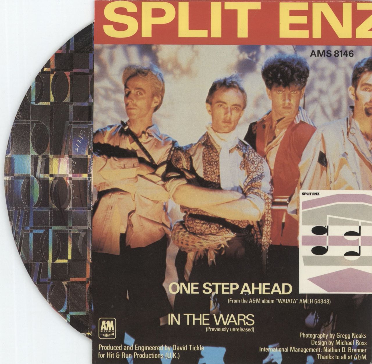 Split Enz One Step Ahead - Laser Etched UK 7" vinyl single (7 inch record / 45)