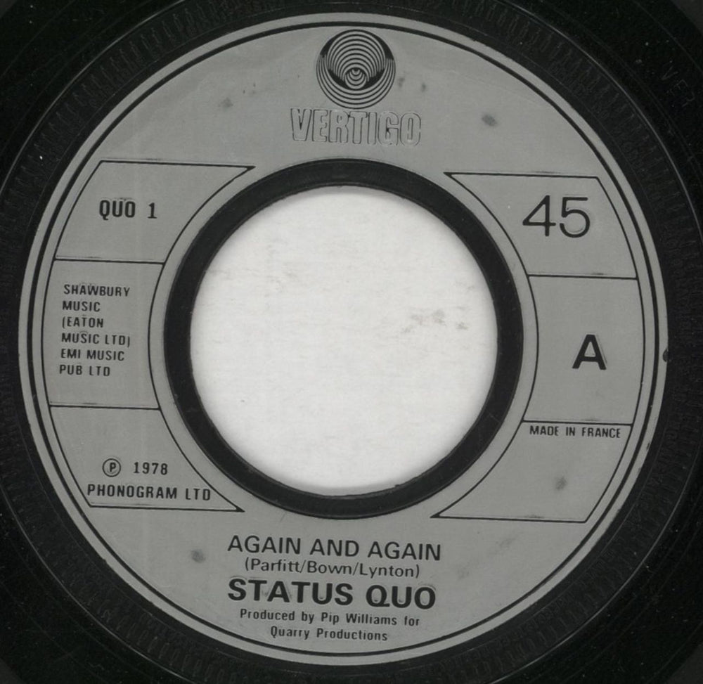 Status Quo Again And Again French 7" vinyl single (7 inch record / 45) QUO1