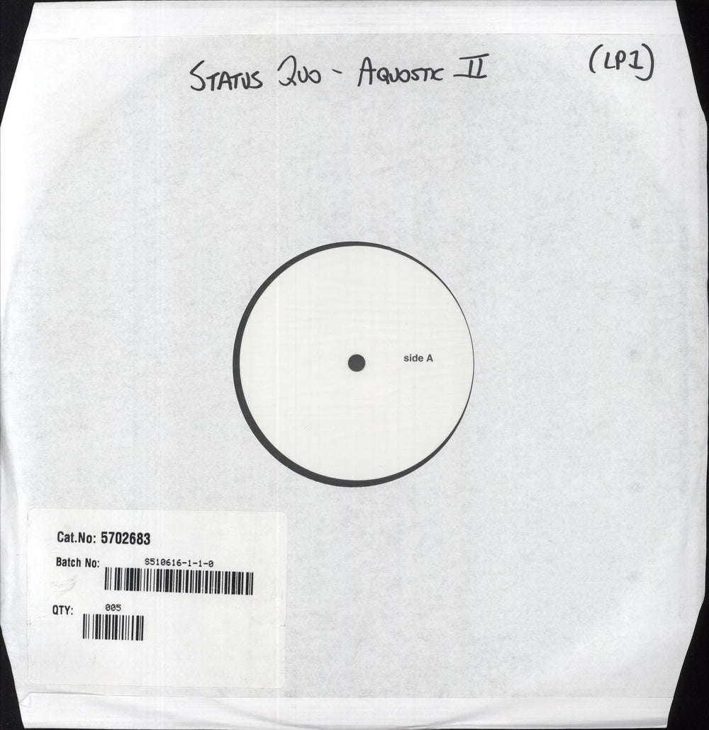 Status Quo Aquostic II : That's A Fact! - White Label Test Pressing UK 2-LP vinyl record set (Double LP Album) 5702682