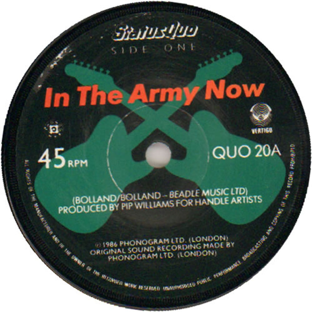 Status Quo In The Army Now - Solid UK 7" vinyl single (7 inch record / 45) QUO07IN641705