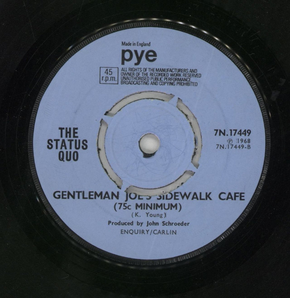 Status Quo Pictures Of Matchstick Men - 4 Prong UK 7" vinyl single (7 inch record / 45) QUO07PI566422