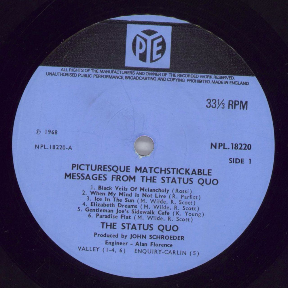 Status Quo Picturesque Matchstickable Messages From Status Quo UK vinyl LP album (LP record) QUOLPC832244