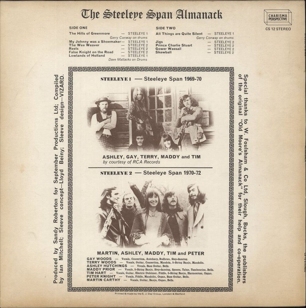 Steeleye Span Almanack UK vinyl LP album (LP record)