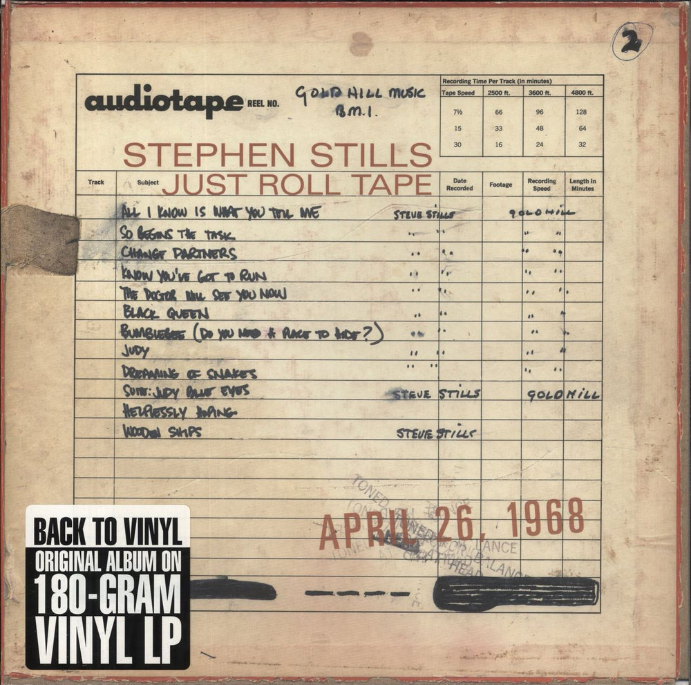 Stephen Stills Just Roll Tape: April 26, 1968 - Sealed UK vinyl LP album (LP record) 8122799297