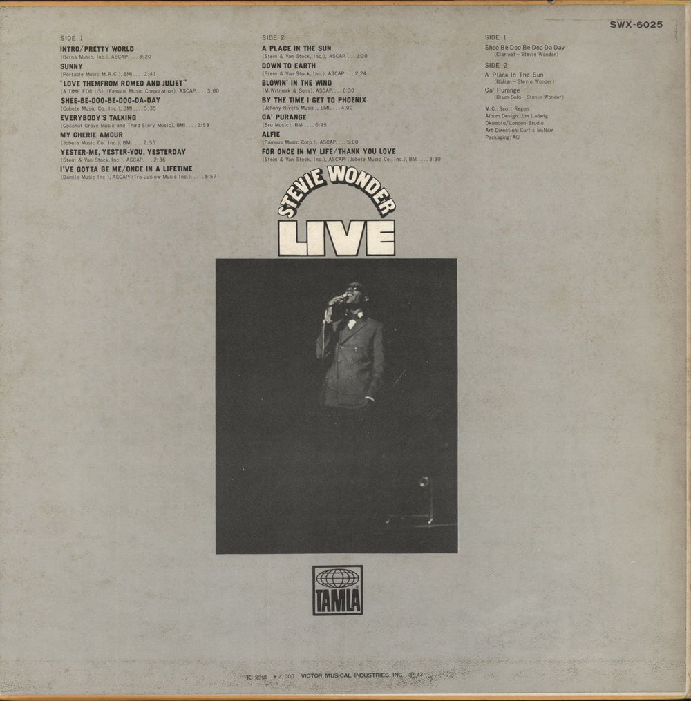 Stevie Wonder Stevie Wonder Live Japanese Promo vinyl LP album (LP record)