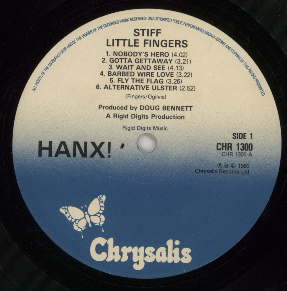 Stiff Little Fingers Hanx! UK vinyl LP album (LP record) SFILPHA316894