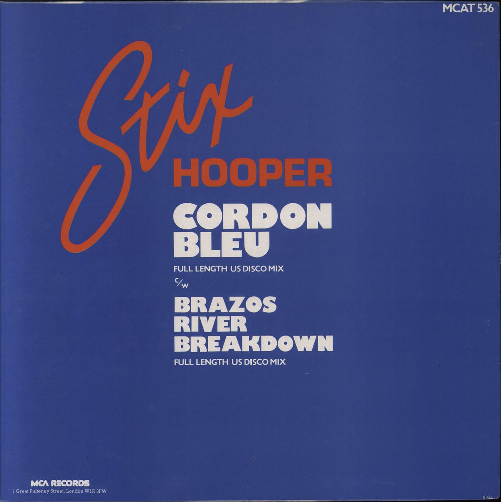 Stix Hooper Corden Bleu + Picture Sleeve UK 12" vinyl single (12 inch record / Maxi-single)