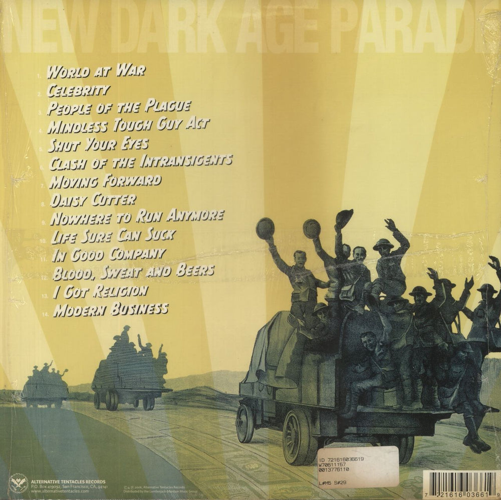 Subhumans Canada New Dark Age Parade US vinyl LP album (LP record) 721616036619