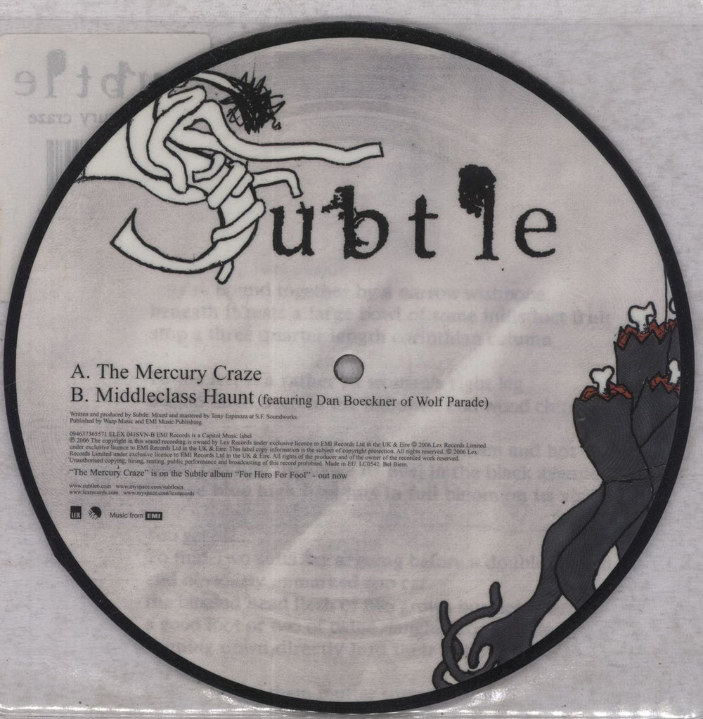 Subtle The Mercury Craze UK 7" vinyl picture disc (7 inch picture disc single) 094637365571