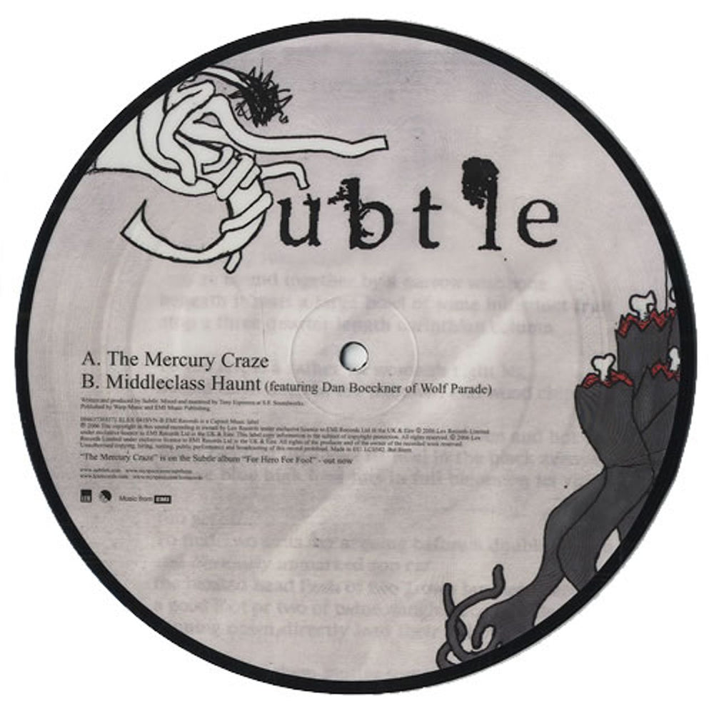 Subtle The Mercury Craze UK 7" vinyl picture disc (7 inch picture disc single) SU17PTH435403