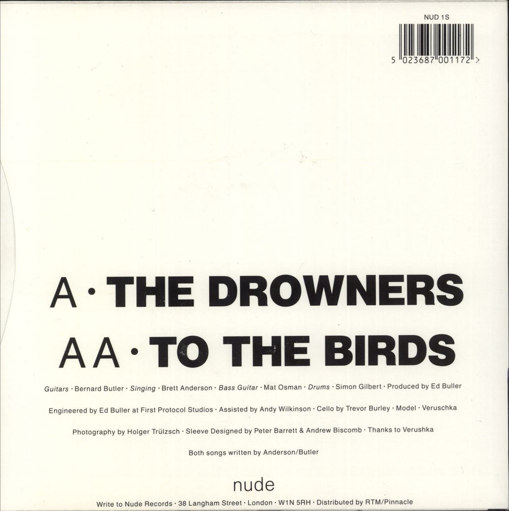 Suede The Drowners UK 7" vinyl single (7 inch record / 45) 5023687001172