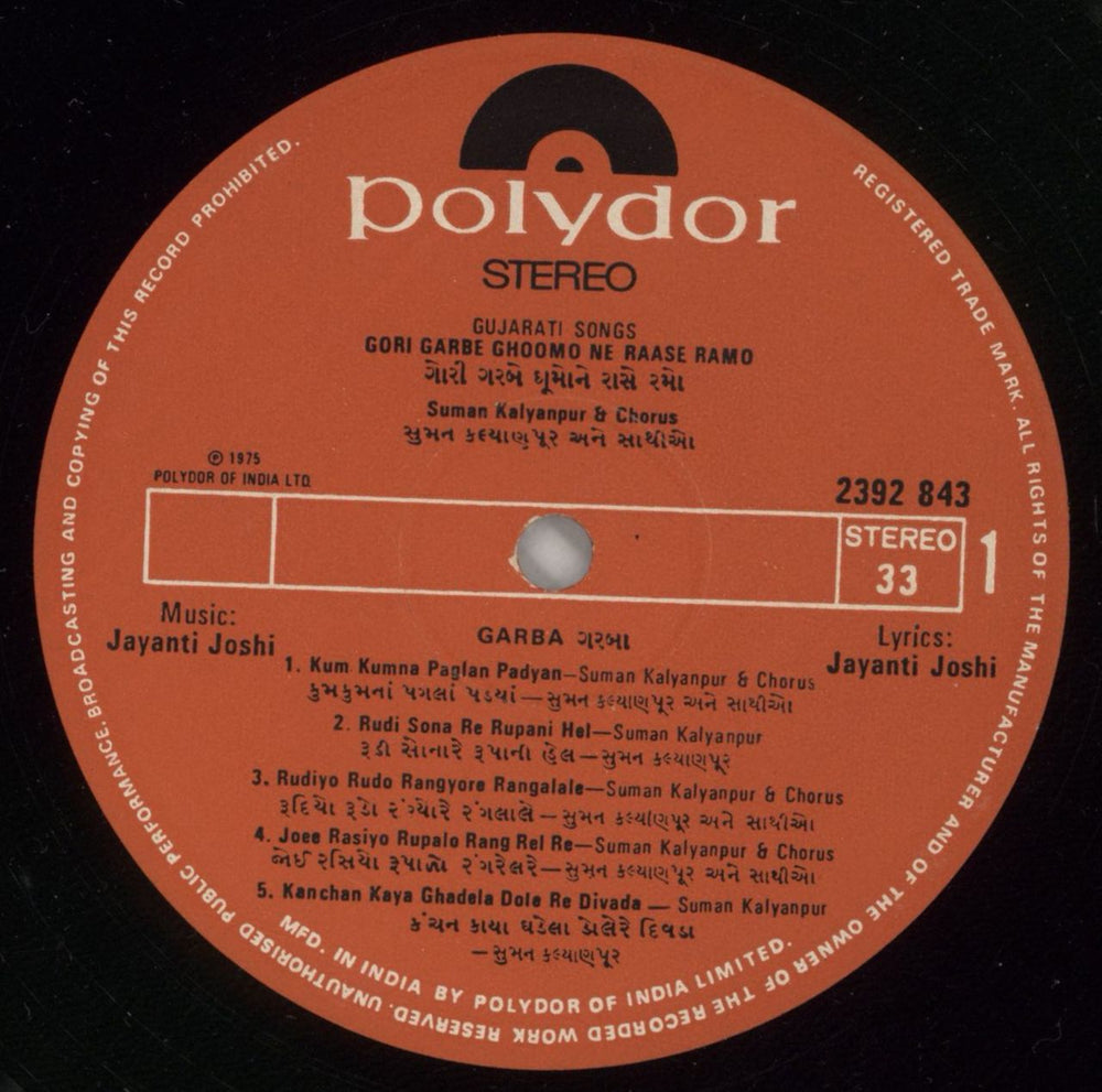 Suman Kalyanpur Gori Garbe Ghoomo Ne Raase Ramo Indian vinyl LP album (LP record) 39MLPGO866045