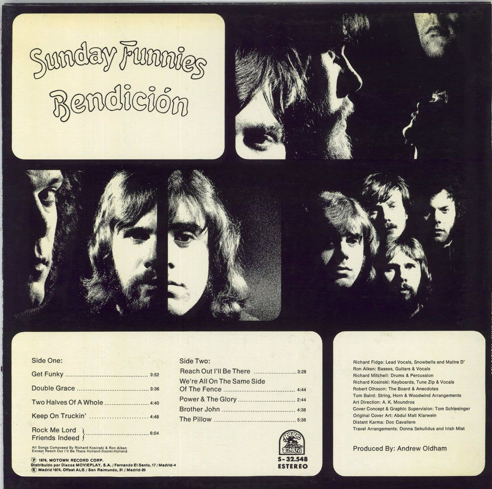 Sunday Funnies Benediction Spanish vinyl LP album (LP record)