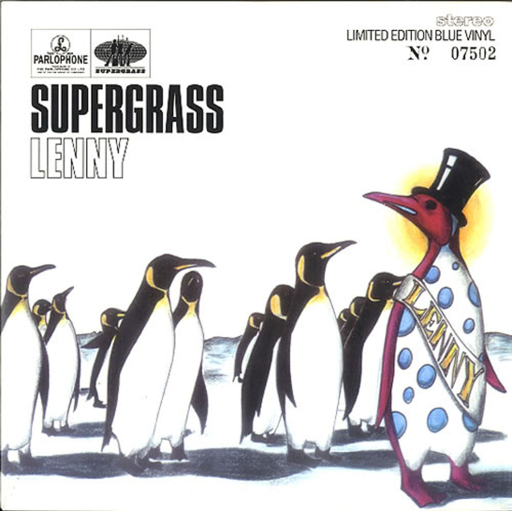 Supergrass Lenny - Blue Vinyl UK 7" vinyl single (7 inch record / 45) RS6410