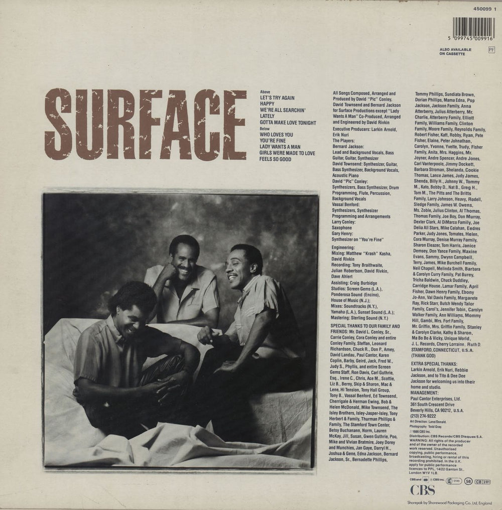 Surface Surface UK vinyl LP album (LP record) 5099745009916