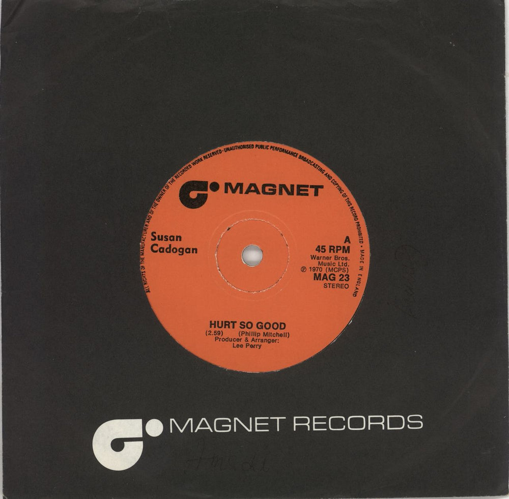Susan Cadogan Hurt So Good - Solid UK 7" vinyl single (7 inch record / 45) MAG23