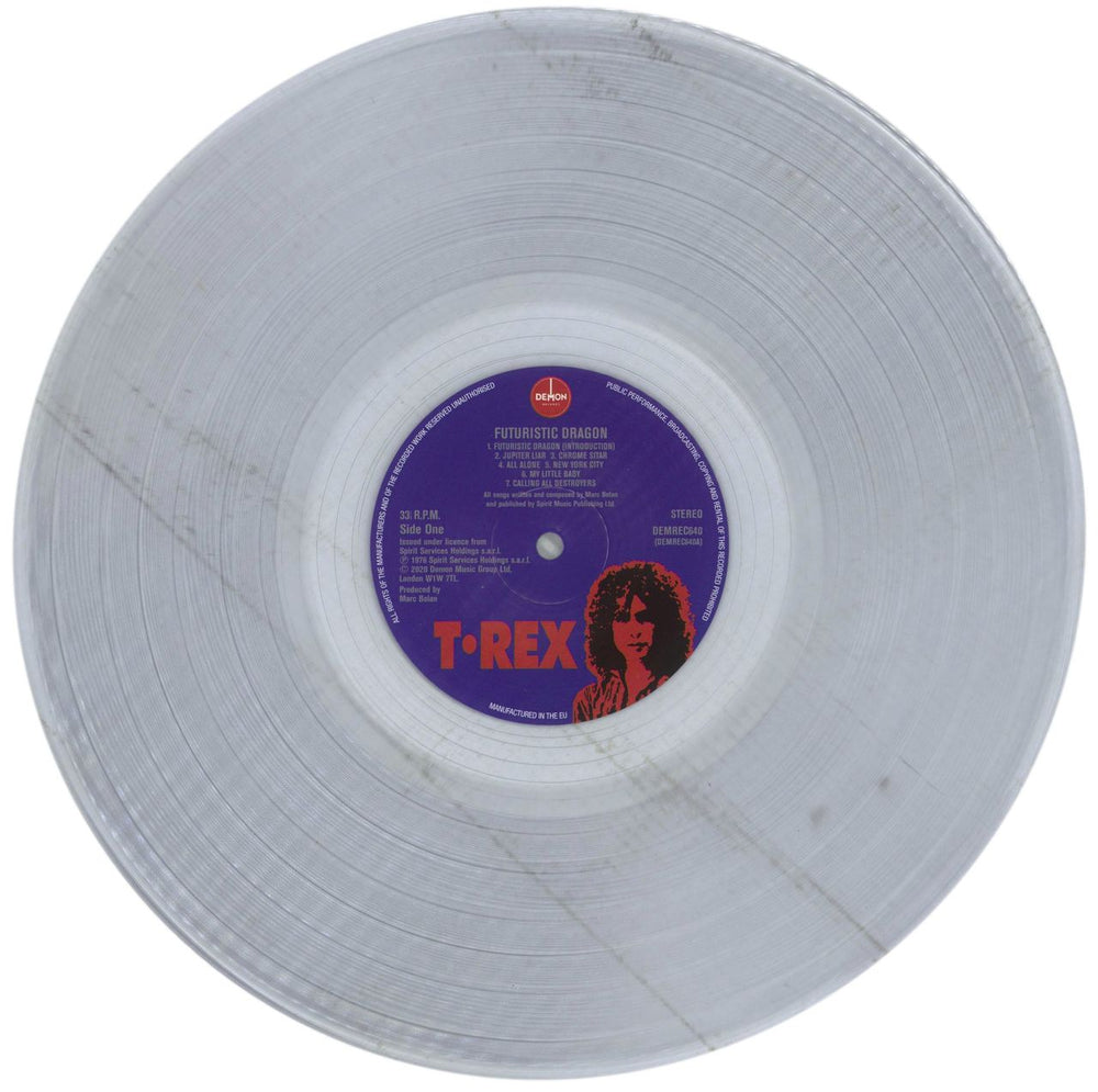 T-Rex / Tyrannosaurus Rex Futuristic Dragon - 180gm Clear Vinyl UK vinyl LP album (LP record) REXLPFU758004