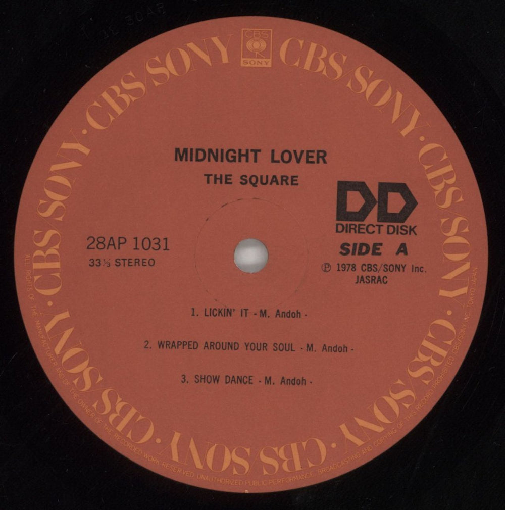 T-Square Midnight Lover Japanese vinyl LP album (LP record) Z-1LPMI860026