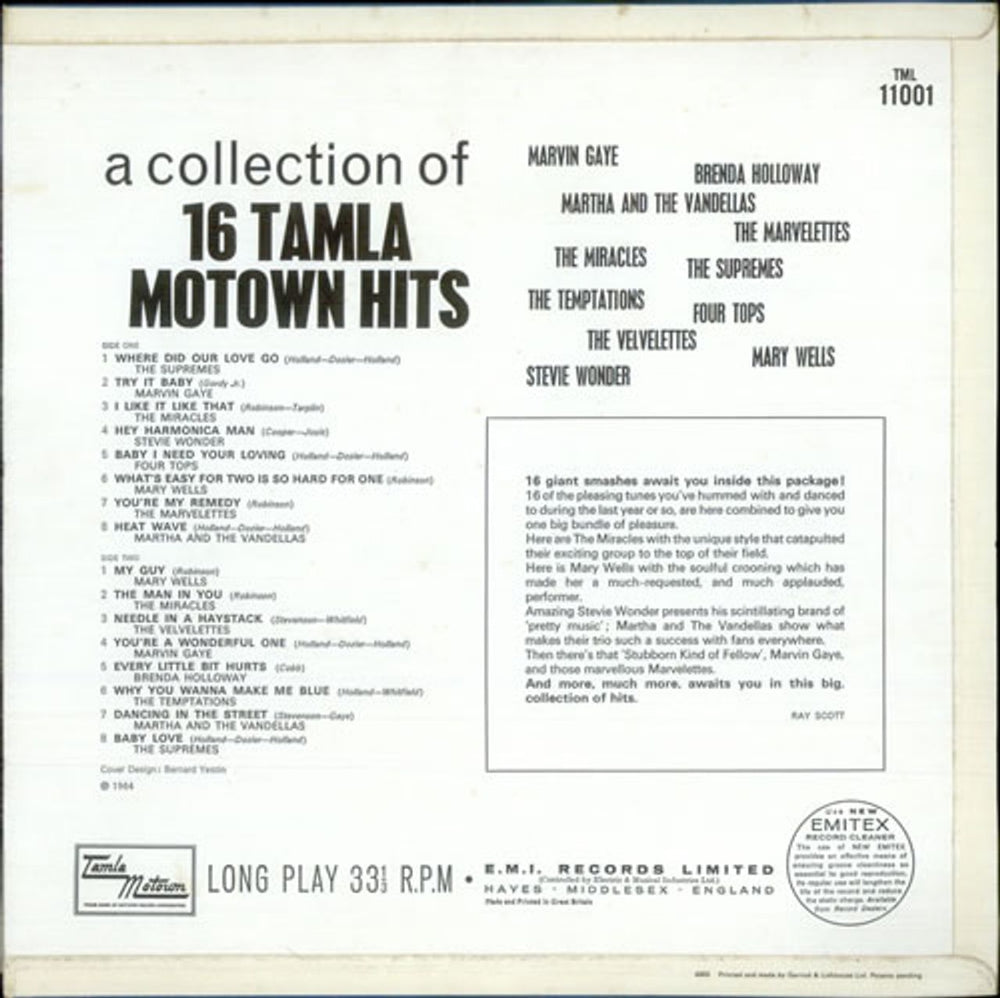 Tamla Motown 16 Tamla Motown Big Hits UK vinyl LP album (LP record) MTWLPTA517275