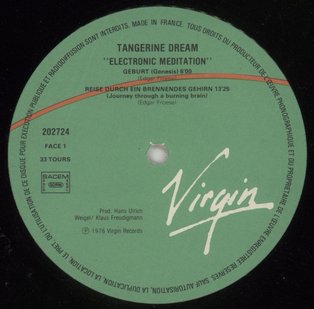 Tangerine Dream Electronic Meditation - EX French vinyl LP album (LP record) TANLPEL879171
