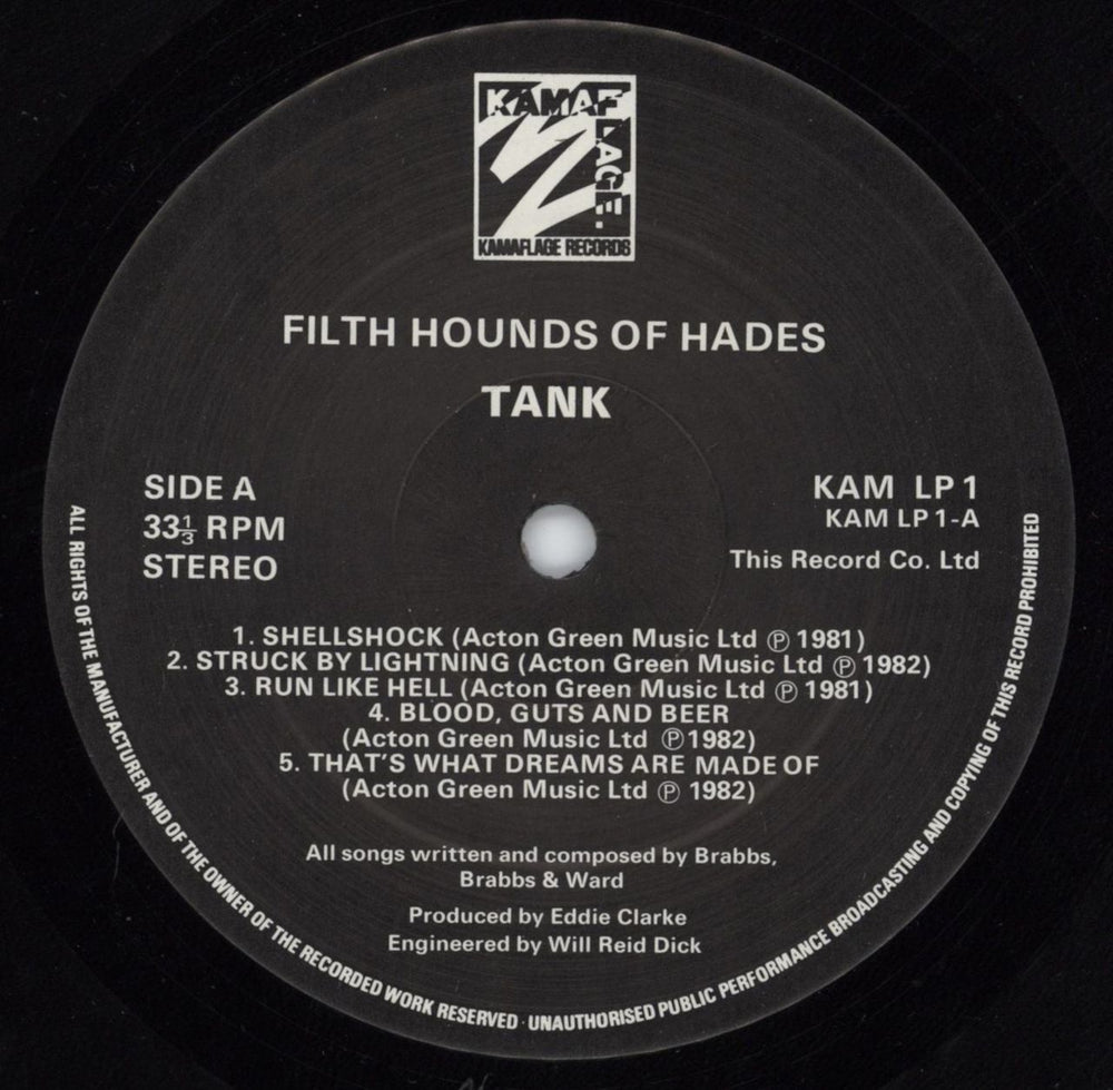 Tank Filth Hounds Of Hades - Open Stickered Shrink + 7" UK vinyl LP album (LP record) TNKLPFI809346