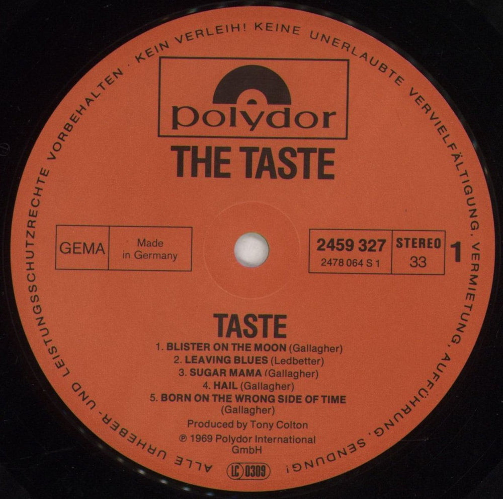 Taste Taste German vinyl LP album (LP record) TTELPTA854686