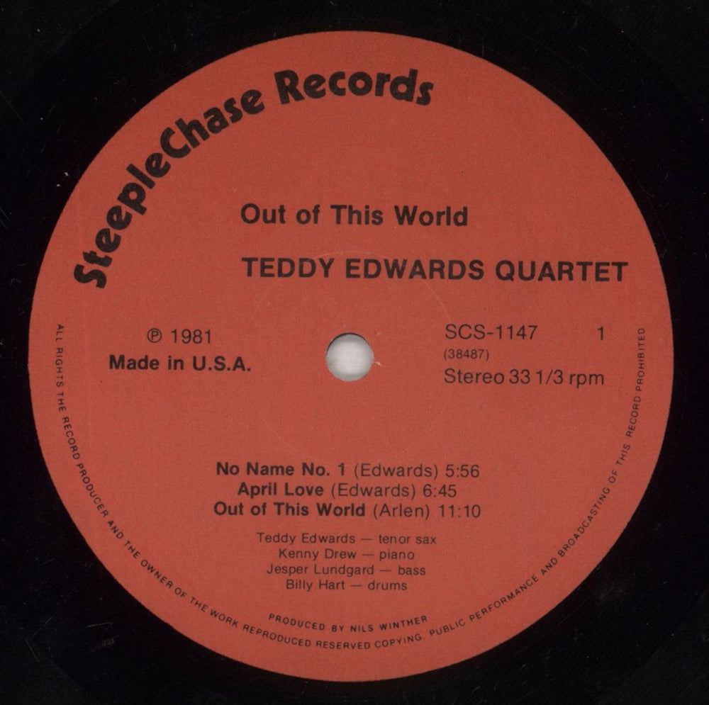 Teddy Edwards Out Of This World US vinyl LP album (LP record) EWALPOU855279