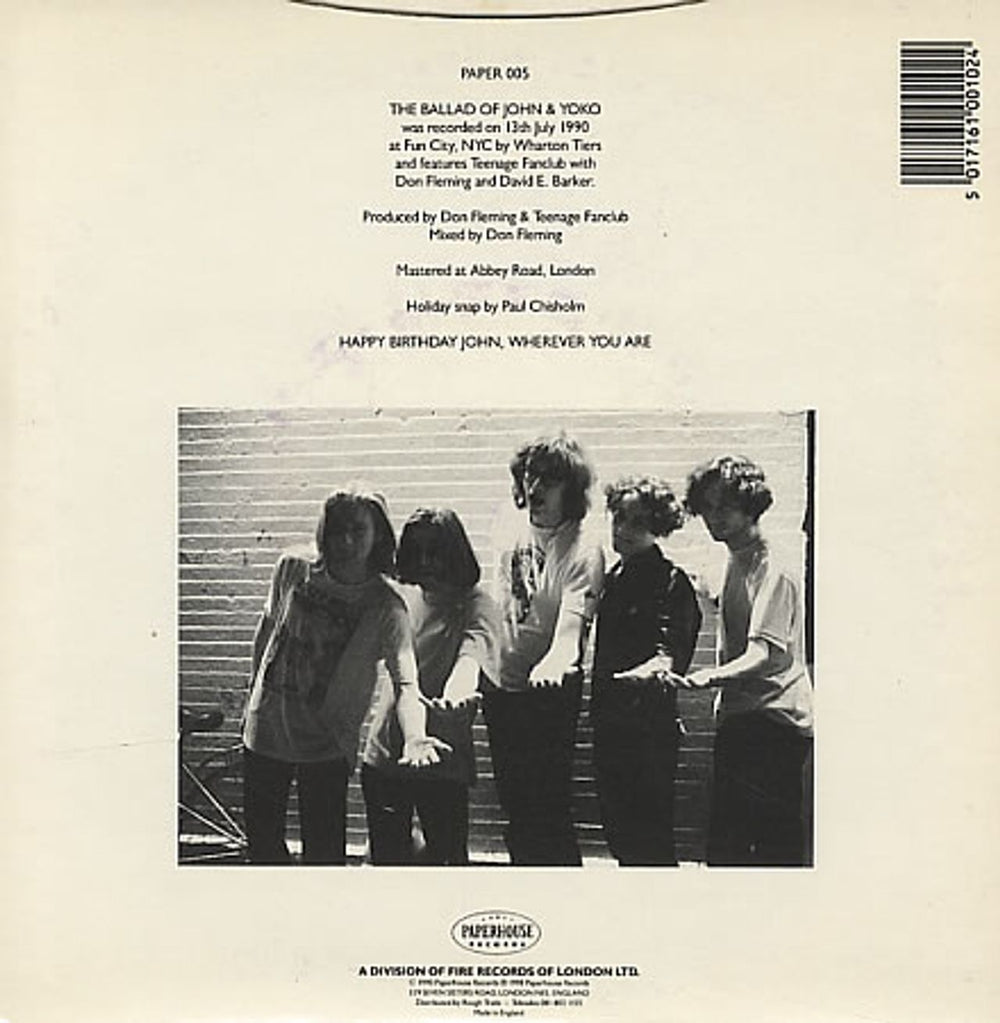 Teenage Fanclub The Ballad Of John & Yoko UK 7" vinyl single (7 inch record / 45) TFC07TH13175