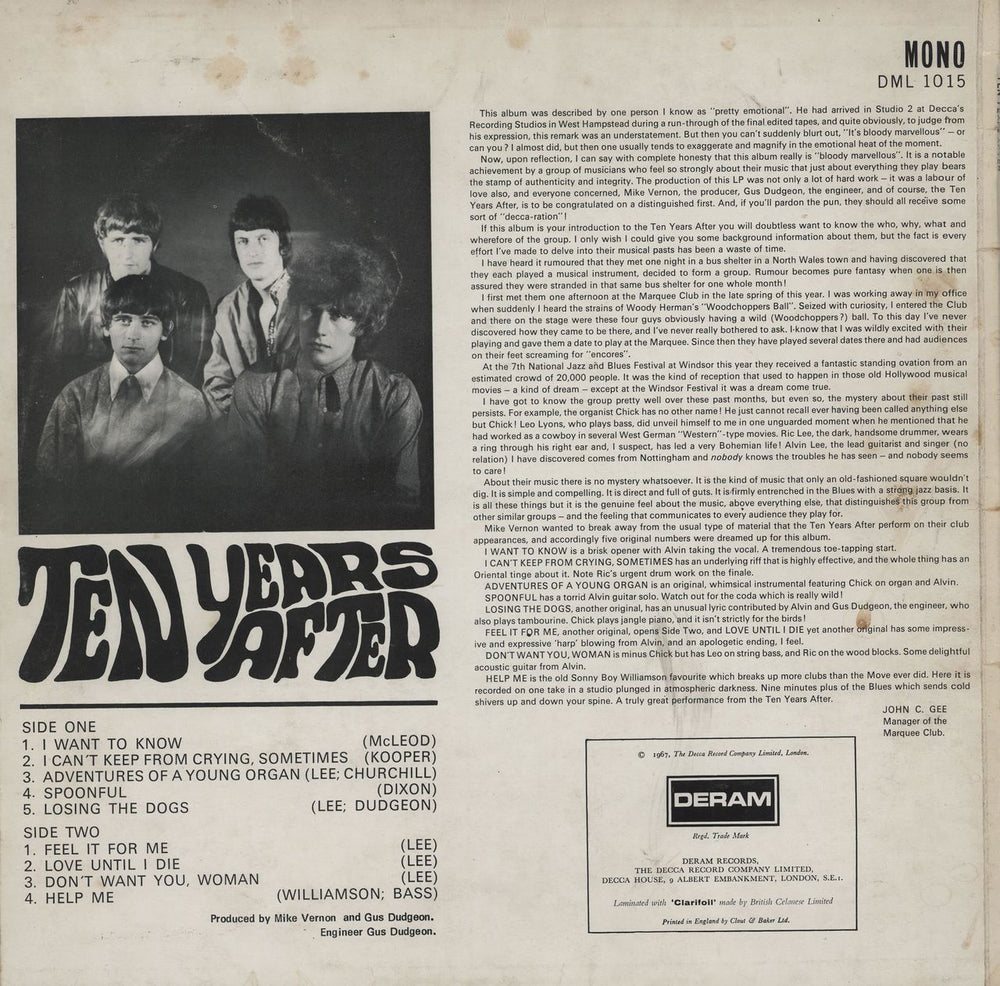 Ten Years After Ten Years After - 1st - VG UK vinyl LP album (LP record)