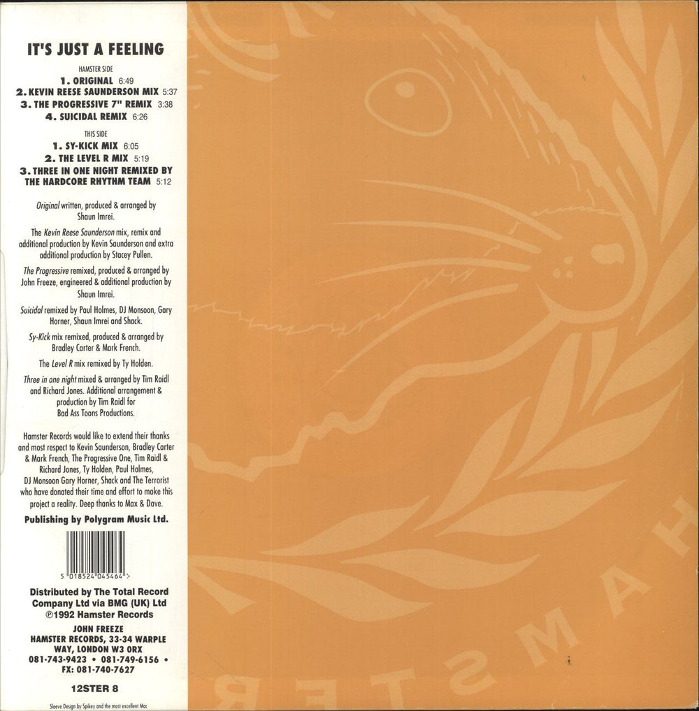 Terrorize It's Just A Feeling UK 12" vinyl single (12 inch record / Maxi-single) 5018524045464