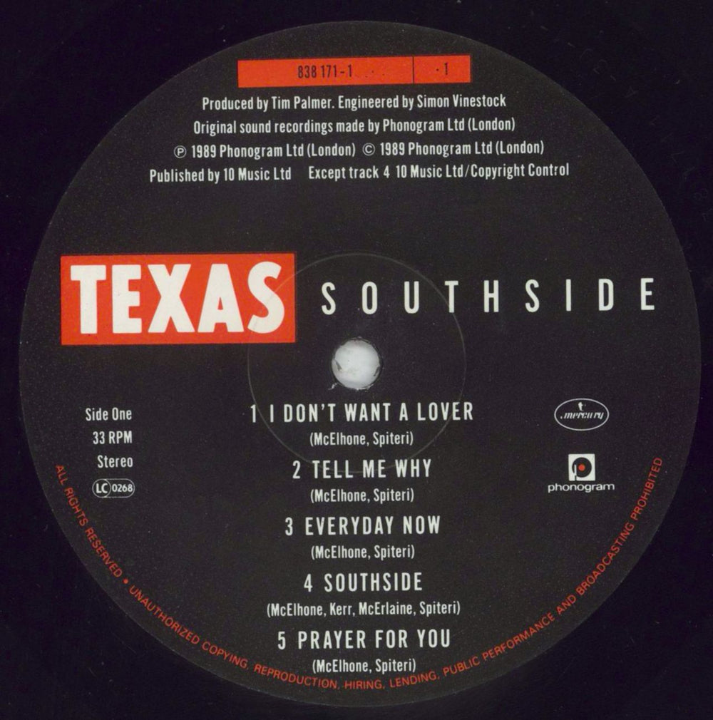 Texas Southside - Sticker - VG UK vinyl LP album (LP record) TEXLPSO851185