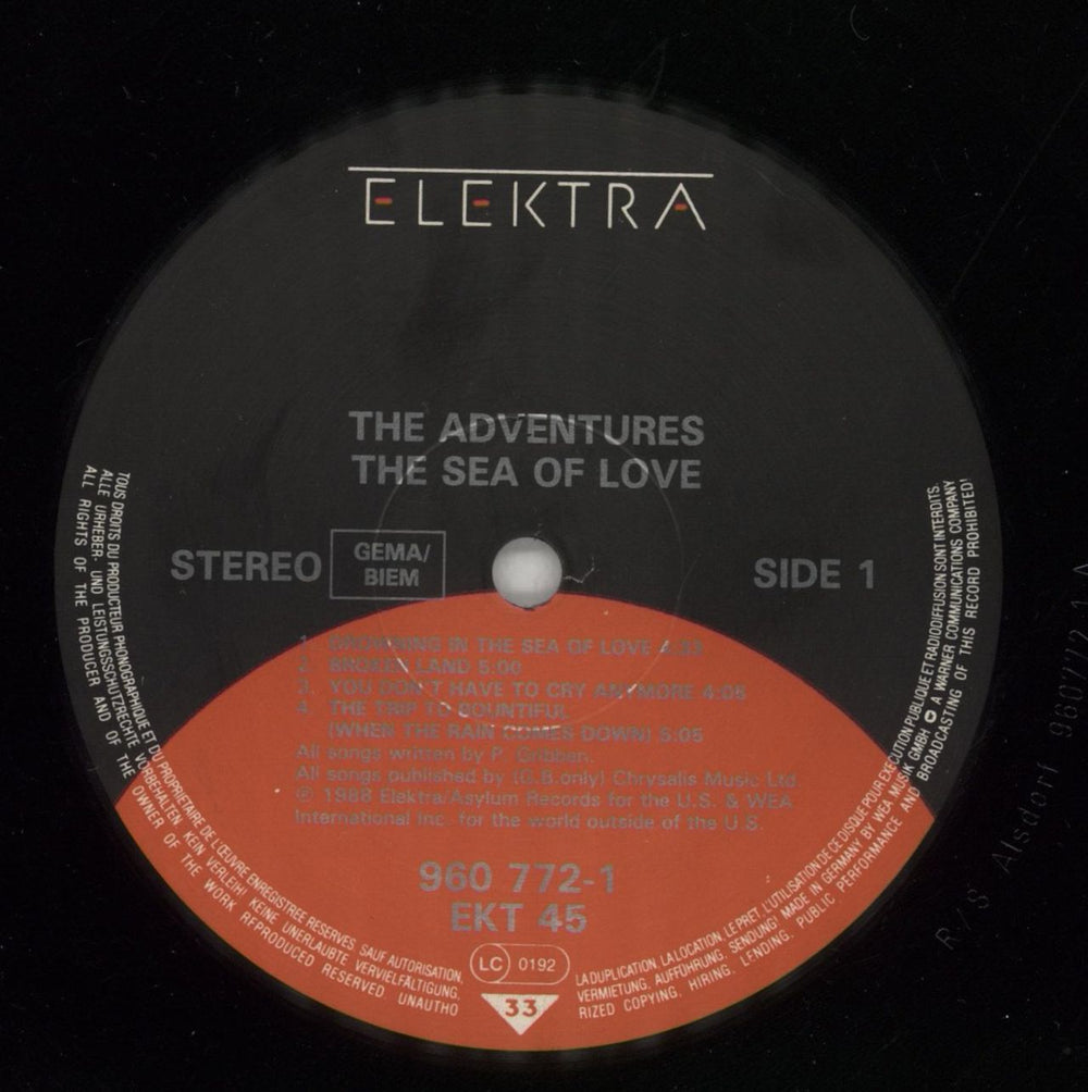 The Adventures The Sea Of Love UK vinyl LP album (LP record) AVNLPTH240816
