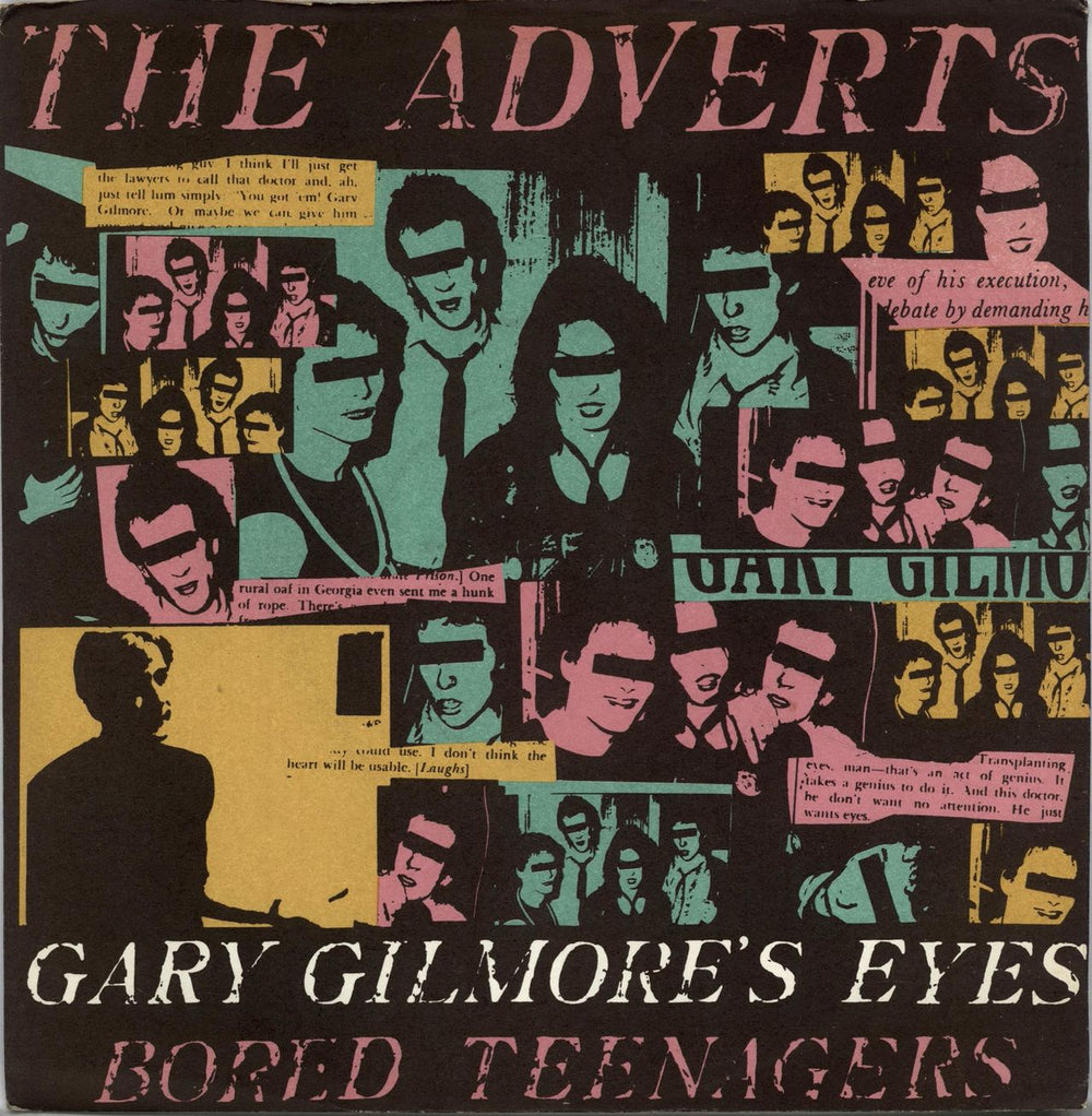 The Adverts Gary Gilmore's Eyes - P/S - Pink Lettering UK 7" vinyl single (7 inch record / 45) ANC1043