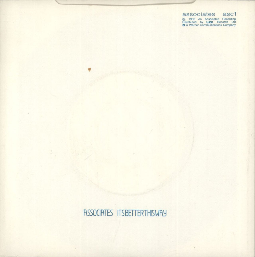 The Associates Party Fears Two UK 7" vinyl single (7 inch record / 45)