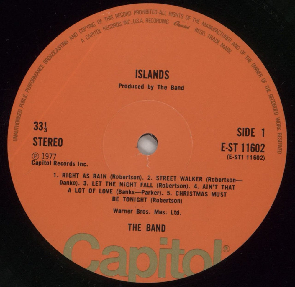 The Band Islands UK vinyl LP album (LP record) T-BLPIS341689