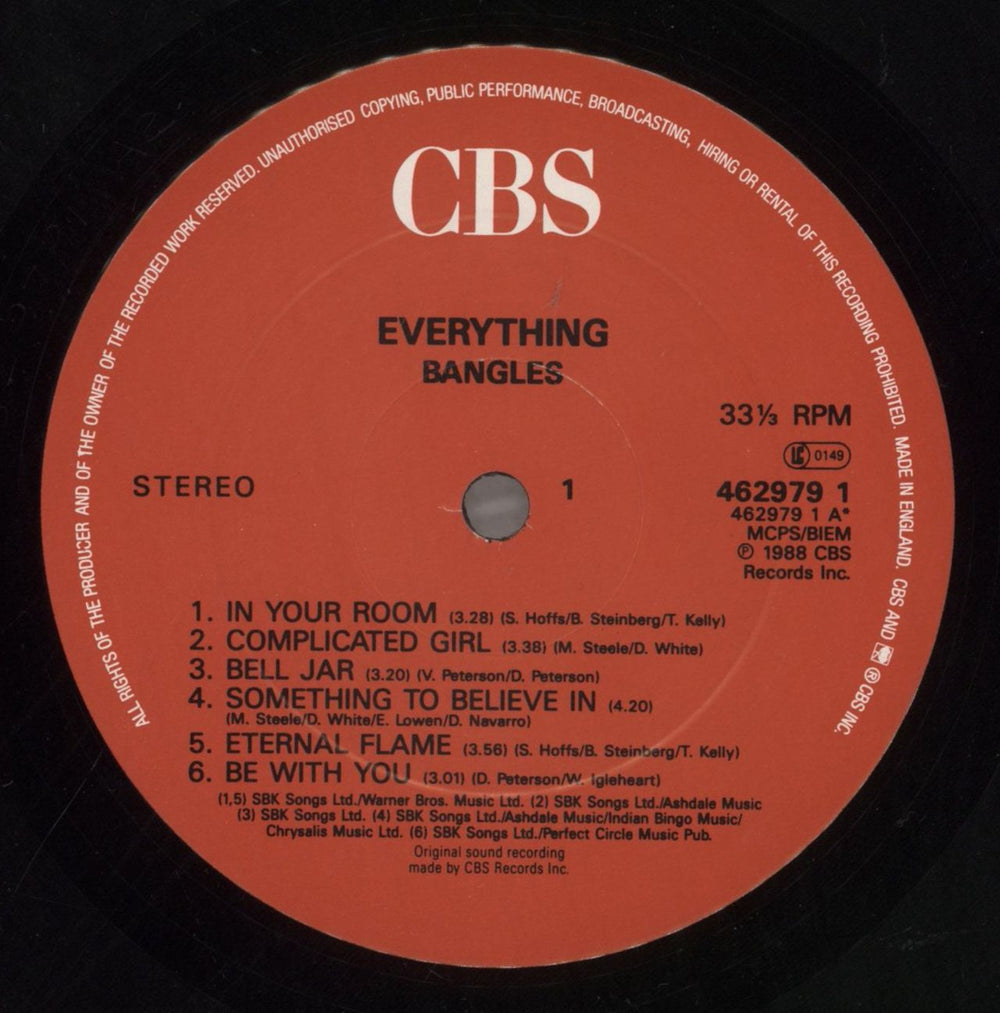 The Bangles Everything + Poster UK vinyl LP album (LP record) BGLLPEV459935