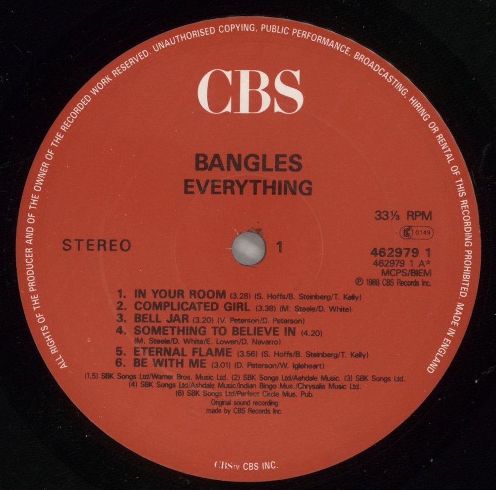 The Bangles Everything - shrink UK vinyl LP album (LP record) BGLLPEV294399