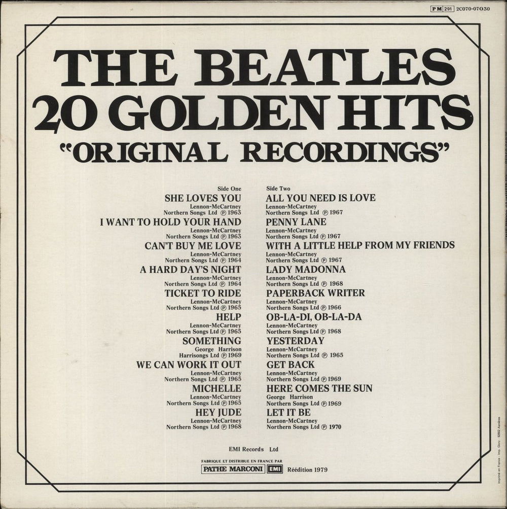 The Beatles 20 Golden Hits - Stickered French vinyl LP album (LP record)