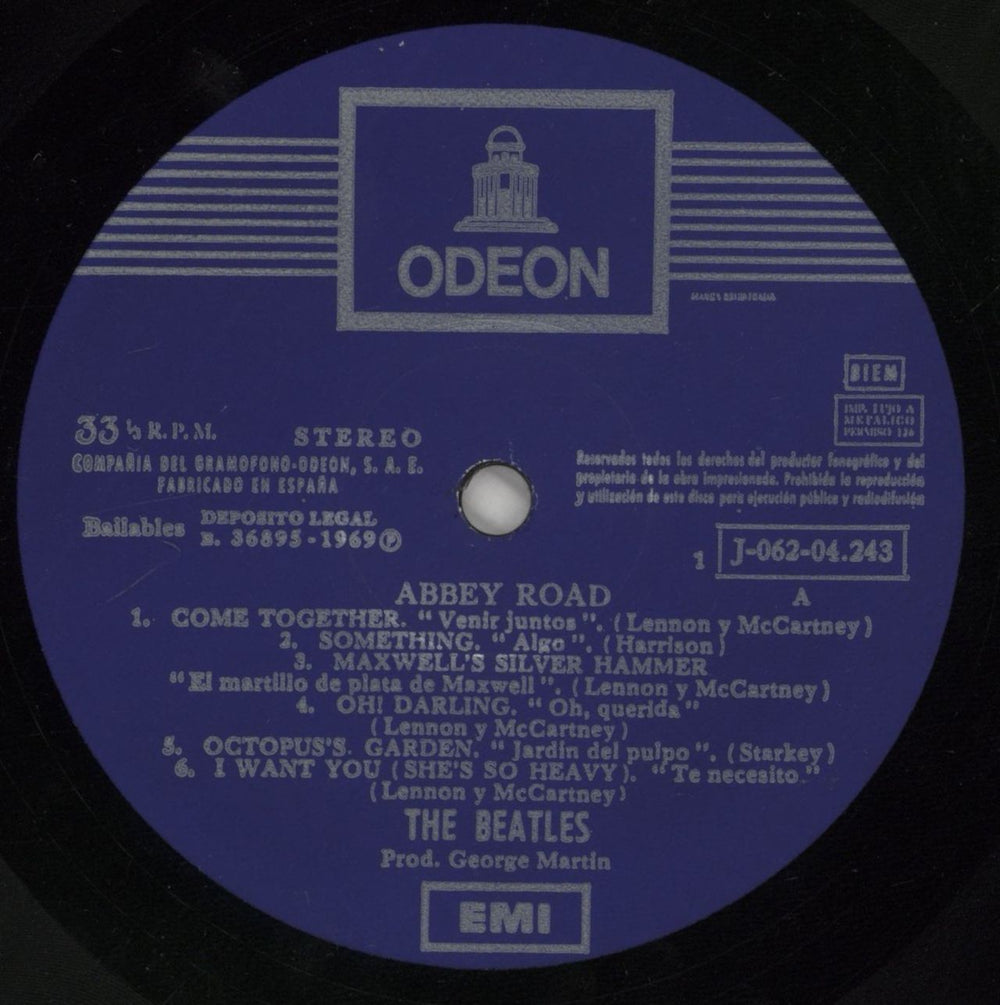 The Beatles Abbey Road Spanish vinyl LP album (LP record) BTLLPAB862993