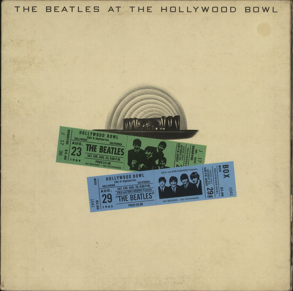 The Beatles At The Hollywood Bowl + Inner - VG Sleeve UK vinyl LP album (LP record) EMTV4