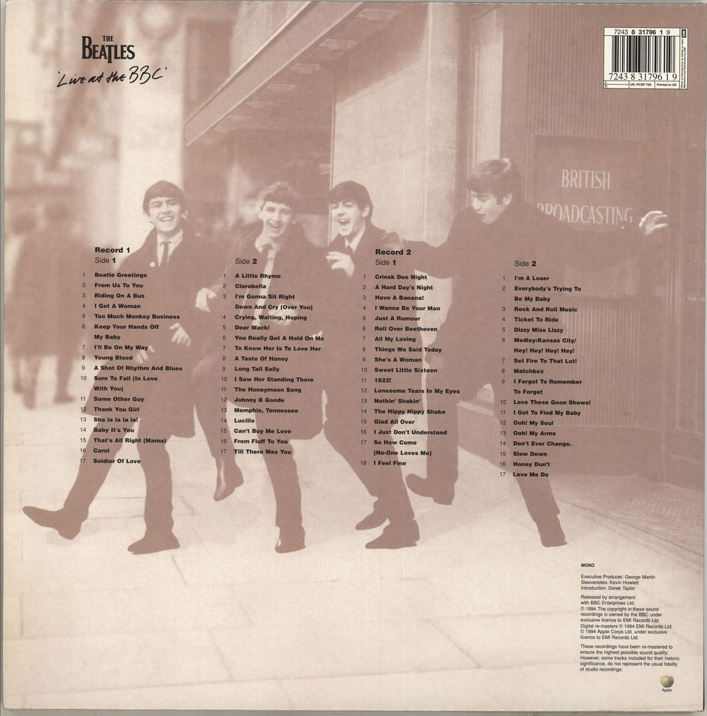 The Beatles Live At The BBC - EX UK 2-LP vinyl record set (Double LP Album) BTL2LLI699508