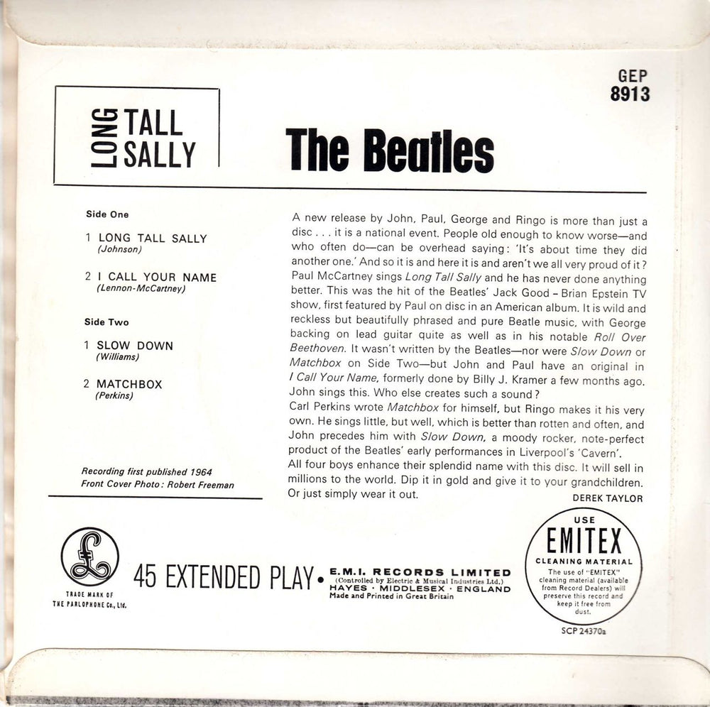 The Beatles Long Tall Sally EP - 1st UK 7" vinyl single (7 inch record / 45)