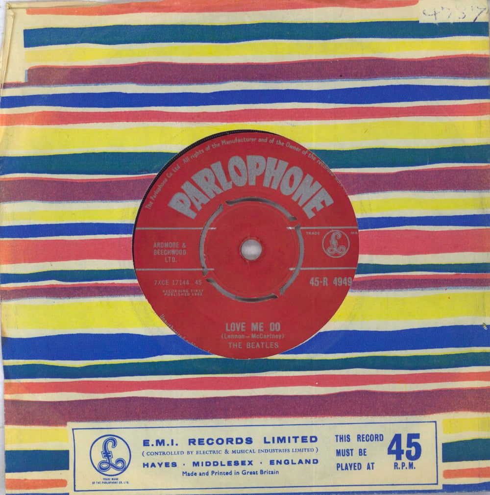 The Beatles Love Me Do - 1st - VG UK 7" vinyl single (7 inch record / 45) 45-R4949