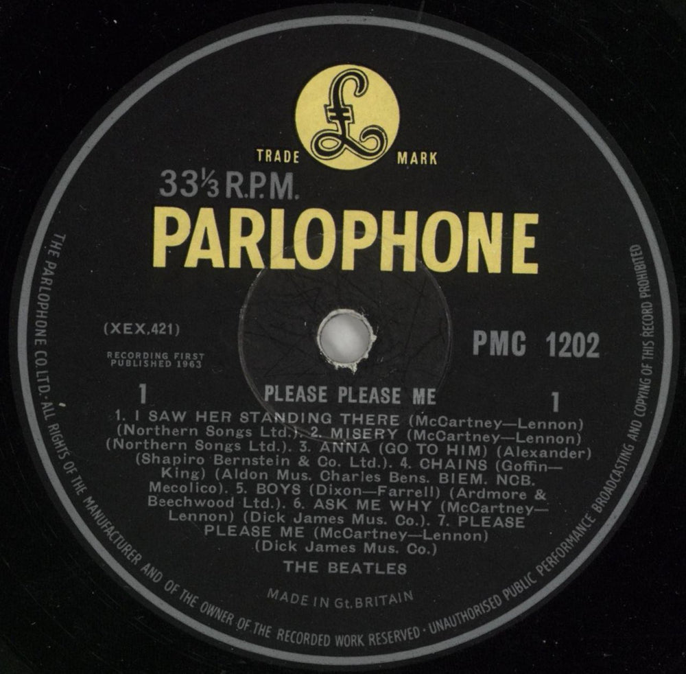 The Beatles Please Please Me - 5th EJD - VG UK vinyl LP album (LP record) BTLLPPL579034