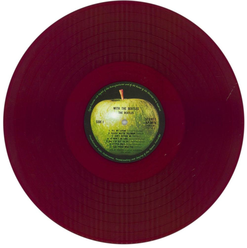 The Beatles With The Beatles - 2nd Apple - Red Vinyl + Orange Obi Japanese vinyl LP album (LP record) BTLLPWI865058